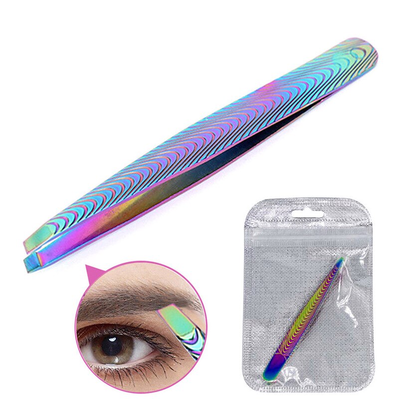 Pinzas profesionales de acero inoxidable para depilación de cejas, herramienta de maquillaje para mujeres, 1 ud.