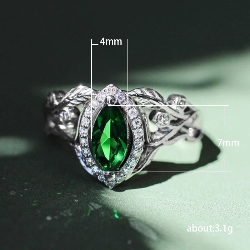 Elegante Vrouwen Ringen Engagement Wedding Party Oval Groene Steen Groene Kleur Prachtige Klassieke Vrouwelijke Vinger Ring