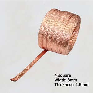 1m 2.5 kvadrat  to 185 kvadrat bredd 6mm-60mm tjocklek 1.5mm-10mm koppar flätad koppar ledande tejp koppar anslutningstråd: 4