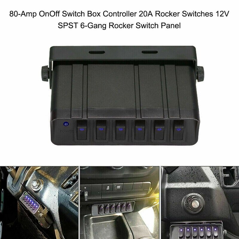 6 Gang On/Off Rocker Switch Box Met Led Licht, 12-... – Grandado
