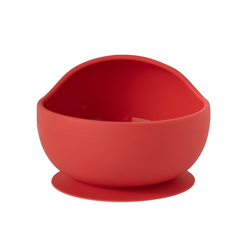 Feeding Wooden Handle Silicone Spoon For Baby Utensils Eat Soild Food Kids Training Manipulative Ability Children's Tableware: E219470