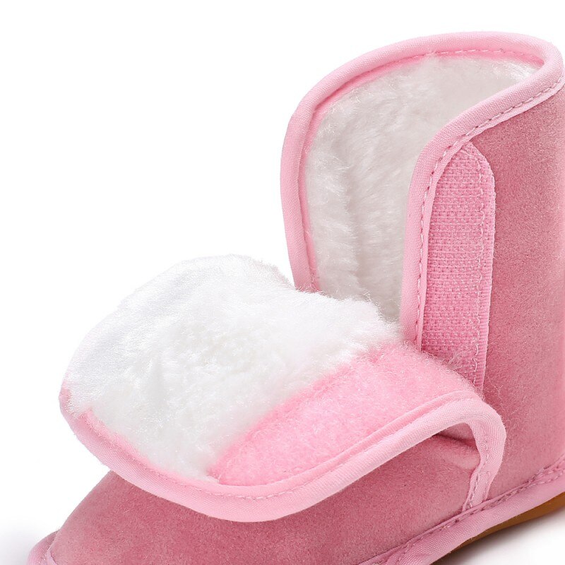 Nieuw Winter Baby Meisjes En Jongens Schoenen Grote Boog Gum Plus Fluwelen Warm Baby Laarzen Meisje Laarzen Kid Schoenen