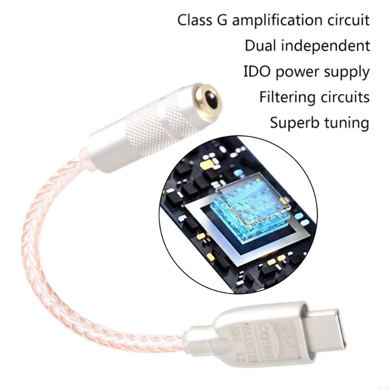 87HD Type C to 3.5mm CX31993 MAX97220 Chip USB C Headphone Adapter 3.5mm DAC Adapter