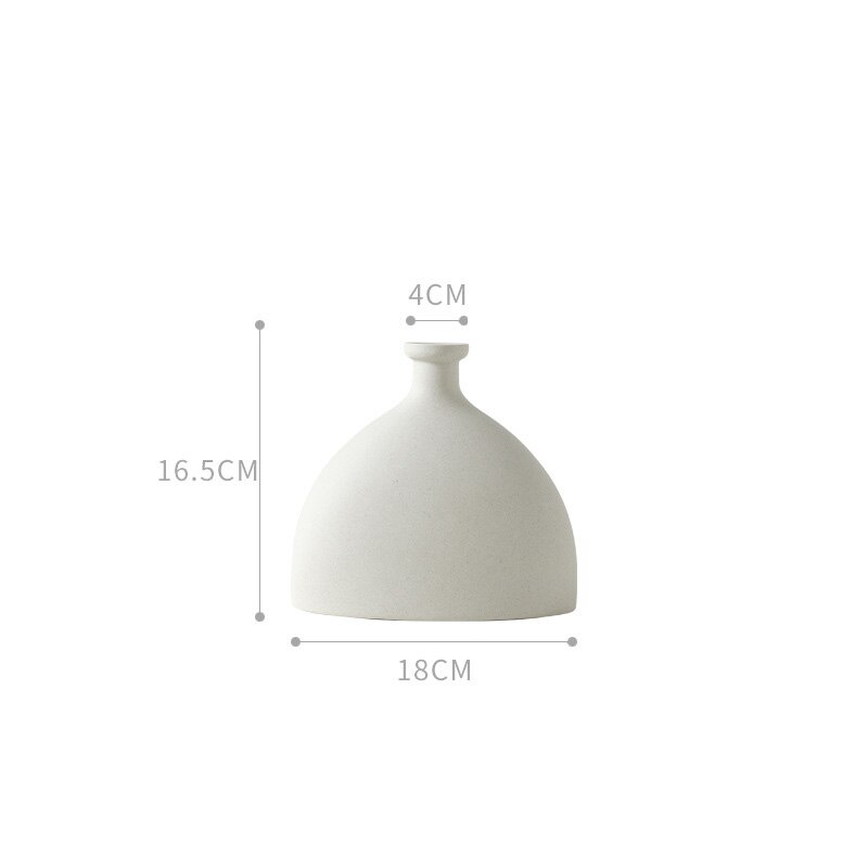 Jarrón de cerámica de estilo nórdico para decoración del hogar, maceta de cerámica blanca para decoración del hogar, jarrones de arte, artesanías,: C