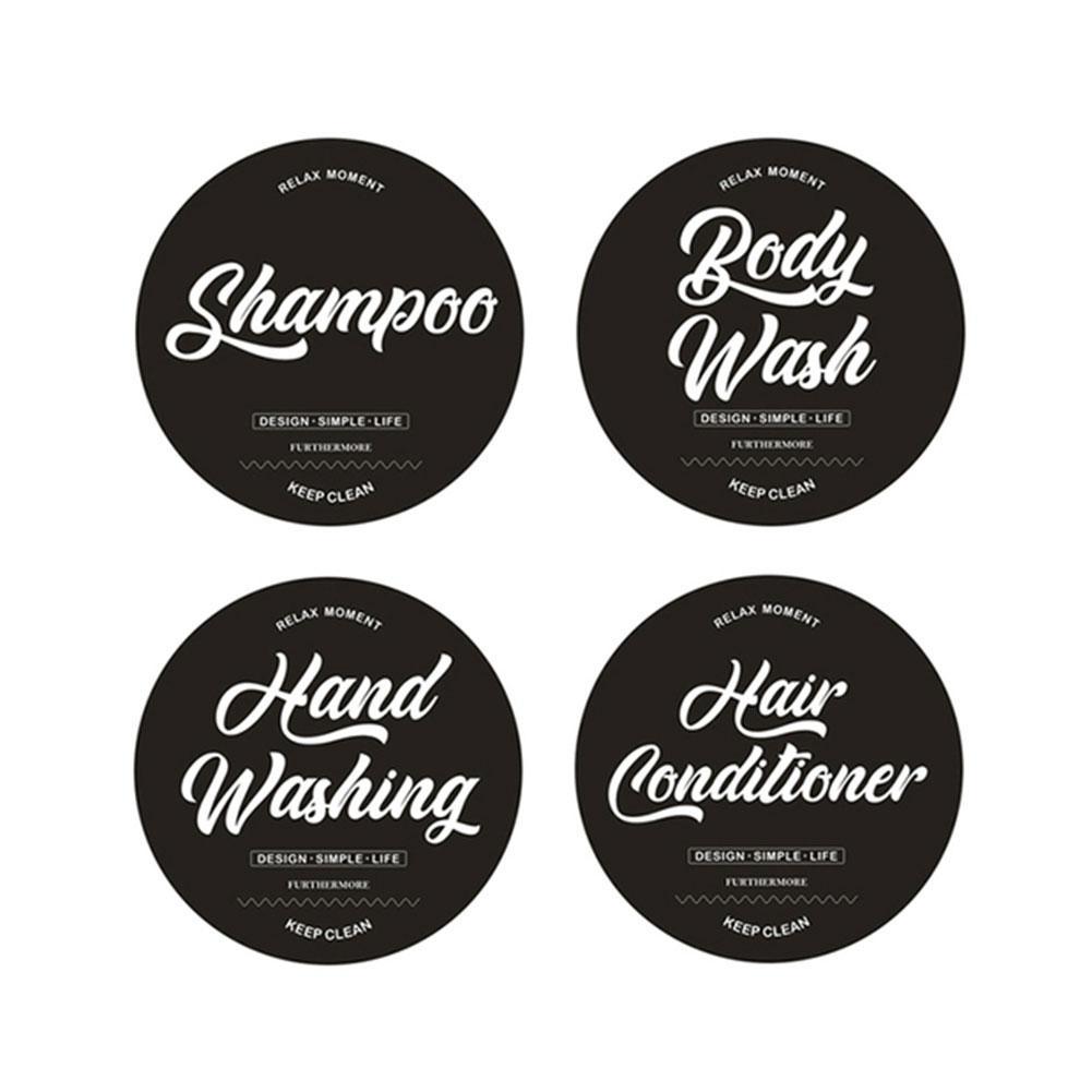 Waterproof Bottle Stickers Shampoo Conditioner Body Wash Shower Bottle Sticker Decal Shower Gel Label Removable Detergent Label