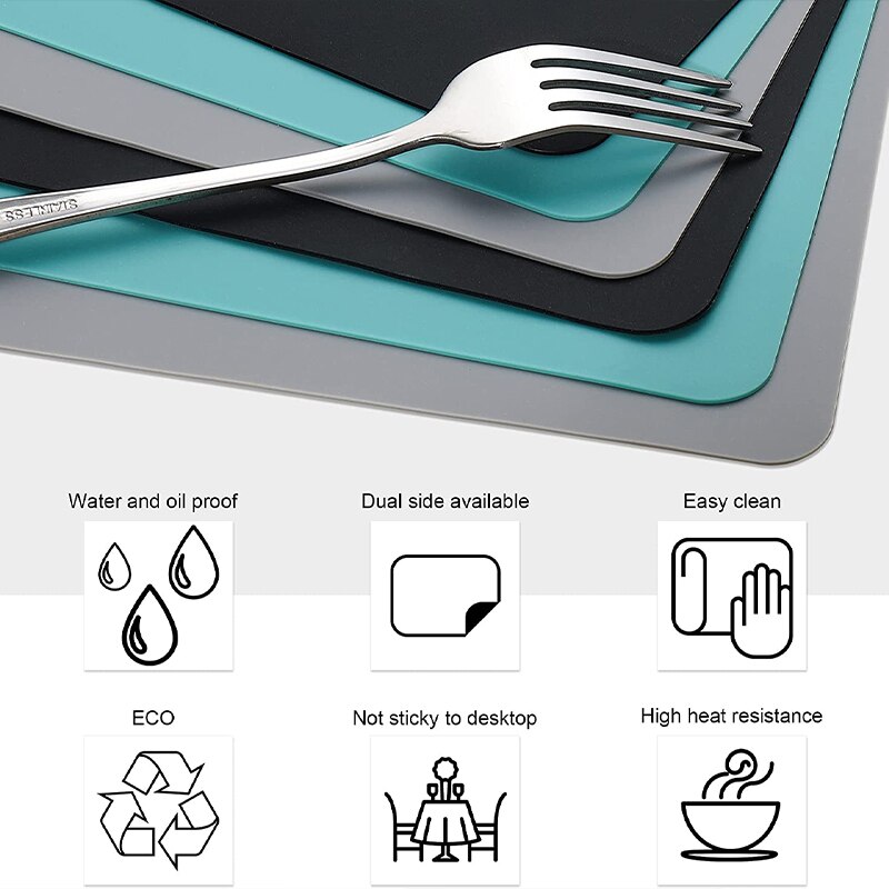 Waterproof Pad Extra Large Silicone Mat Heat Resistant Sheet Kitchen Counter Protector Vinyl Craft Mats Non Slip Table Placemat