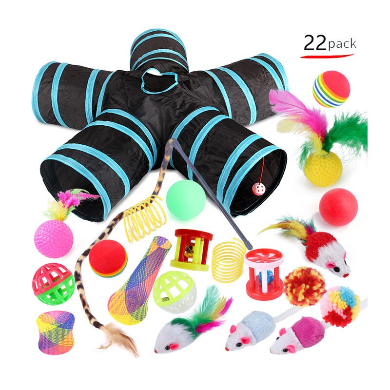 Ensemble Tunnel pour Chat Jardin Solide Jouet Kedi Tüneli amusant pour animaux de compagnie, Tunnel pour chien, jouets pour chats, fournitures interactives jeu pour lapin
