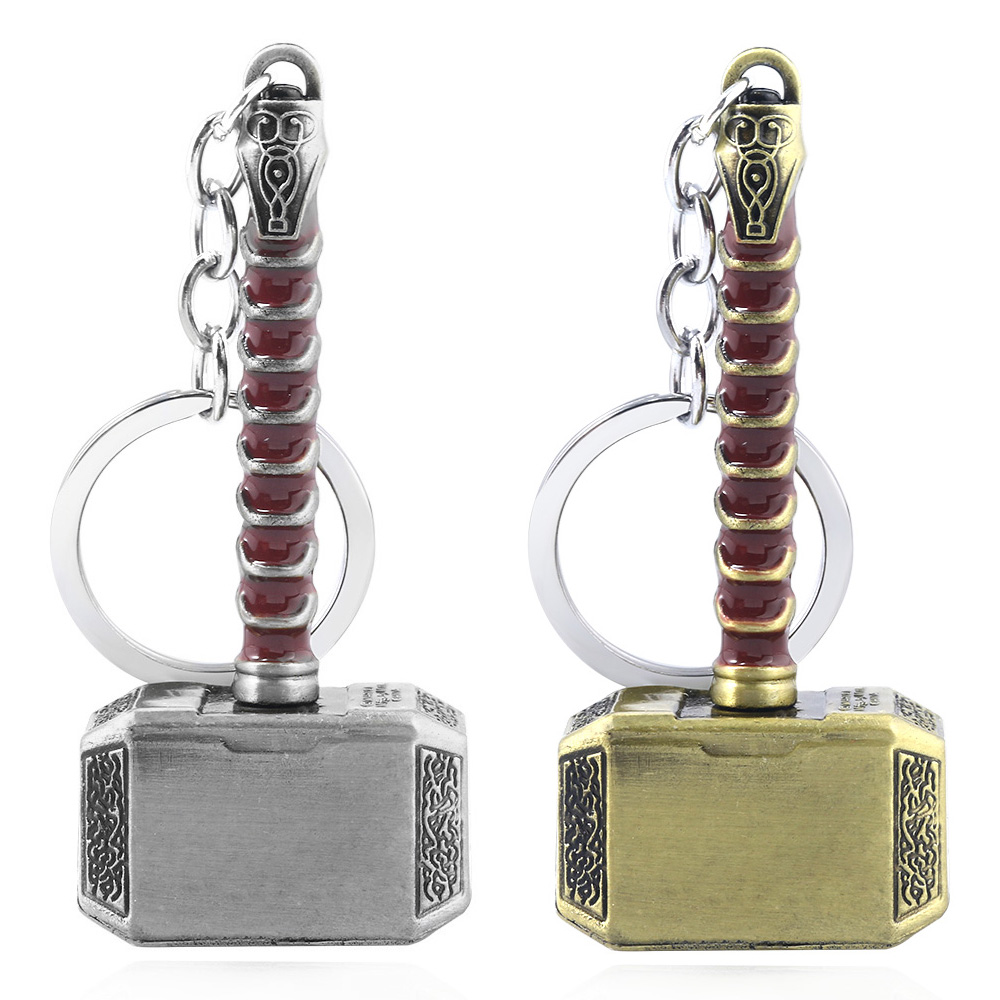 Thor Hammer Metall Schlüsselanhänger Film Schmuck Schlüsselanhänger Cosplay Stütze Schlüsselhalter für Fans Tasche Ornament Auto Anhänger
