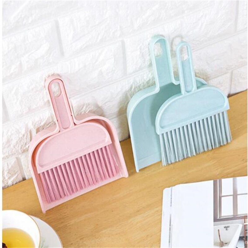 Desktop Cleaning Broom Dustpan Set Home Office Cleaning Mini Handy Dust Cleaning Sweeping Brush Table Desk Keyboard
