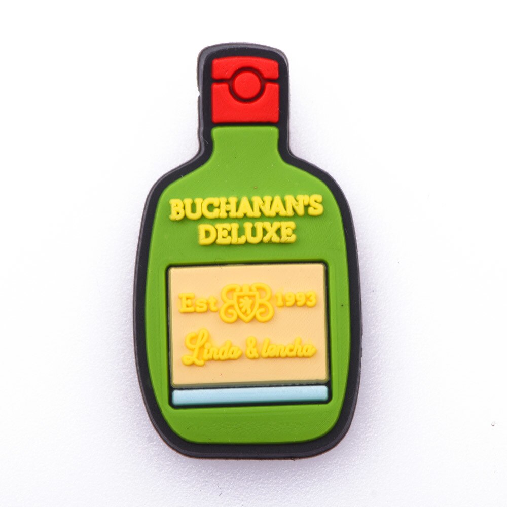 Breloques croco en forme de bouteille de bière et de vin rouge, accessoires de décoration pour chaussures, Bracelets pour enfants, 1 pièce