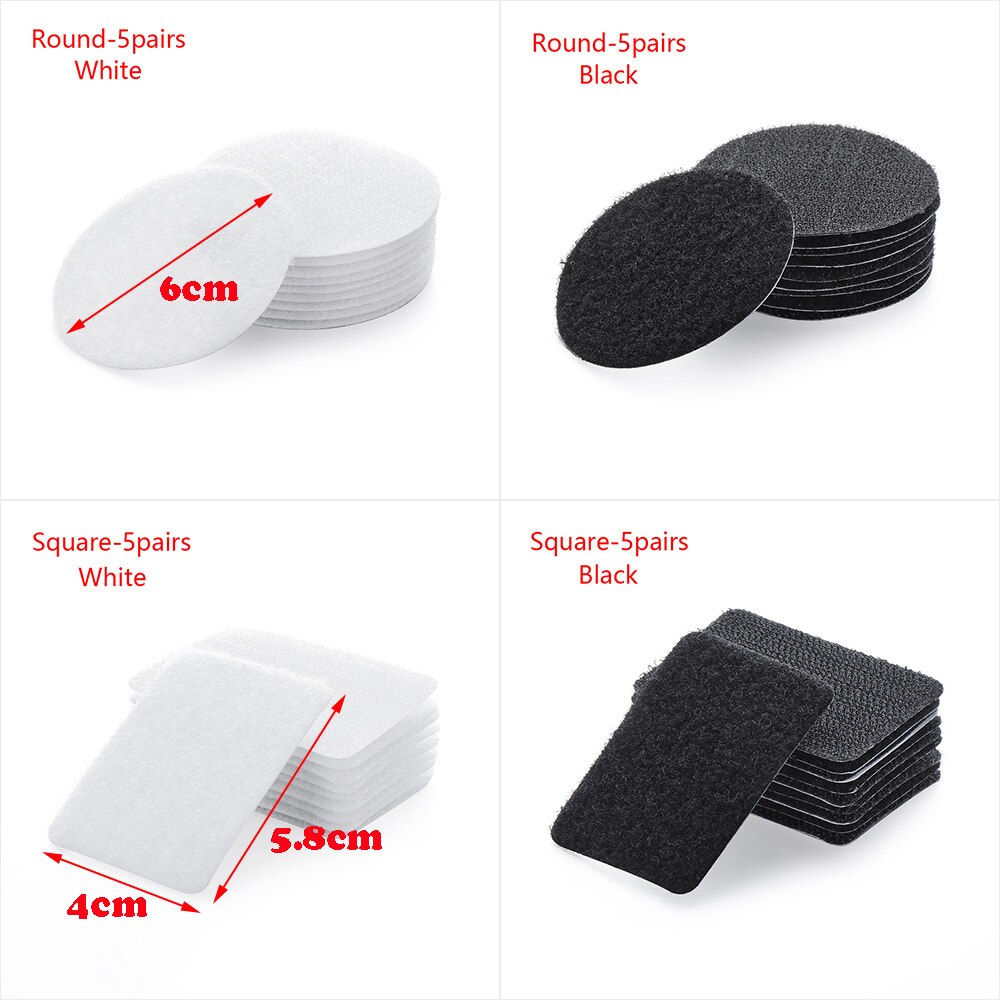 5Pairs Zelfklevende Sluiting Tape Magic Sticker Sterke Lijm Haak Lus Tape Tapijt Sofa Antislip Holder Thuis gadget