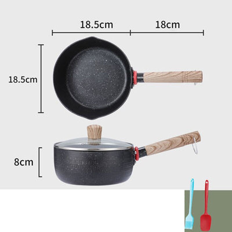 Japanese-style snow pan, Japanese non-stick pot, small pot, small cooking pot, household instant noodle soup pot, induction cook: 6