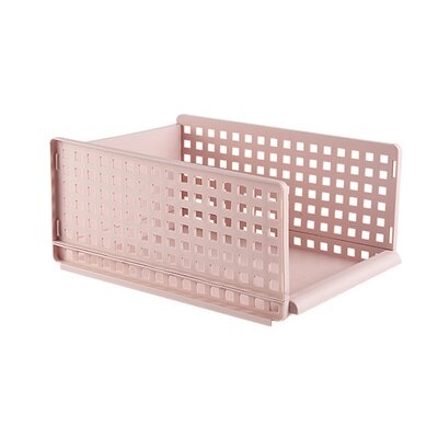Foldable Drawer Closet Organizer Multifunction Separated Wardrobe Clothes Underwear Bra Socks Stackable Storage Box Home Items: Pink-S