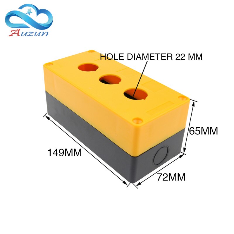 BX3-22 switch control three-hole button box emergency stop switch waterproof box control box three open holes 22mm.