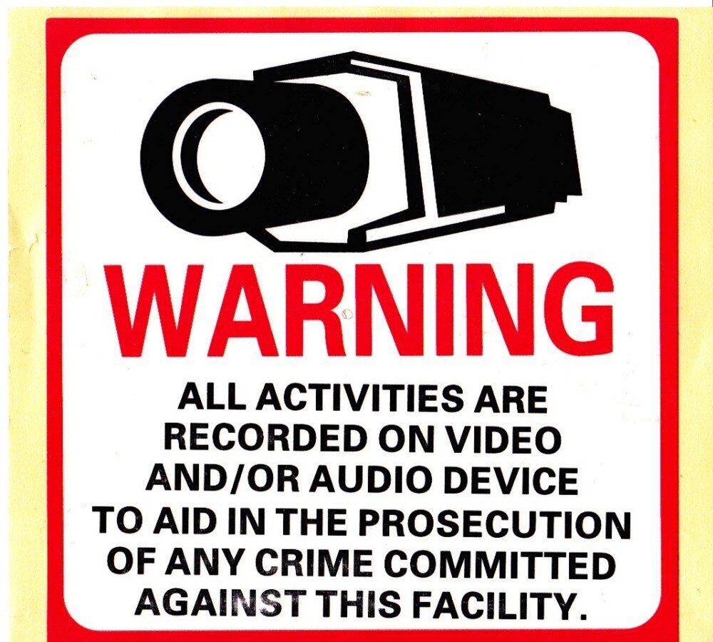 8*8cm Warning Board !! Decal Sticker Warning CCTV All Activities Monitored By Video Camera