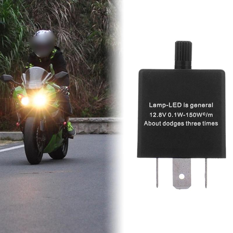 3-Pin Auto Motorfiets Led Flasher Relais Universele 12V Elektronische Verstelbare Freauency Richtingaanwijzer Blinker Auto Accessoires