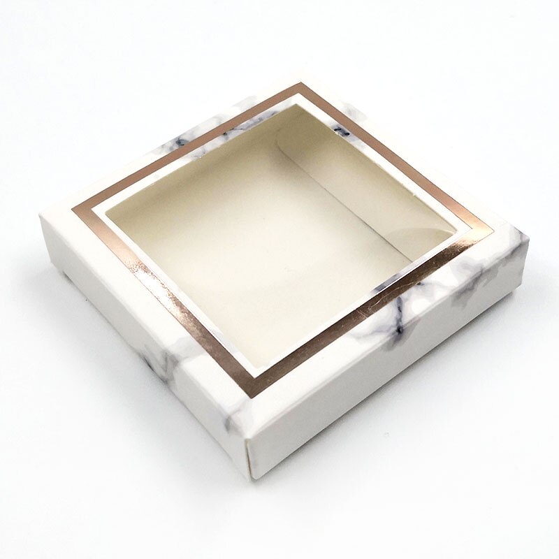 paper eyelash packaging box lash boxes packaging custom own logo for 10mm-25mm mink eyelashes square case bulk: 1
