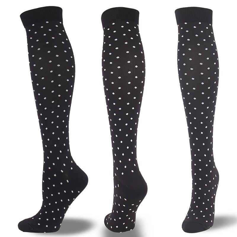 Moda Mulaya hommes Compression Stocks hommes/femmes soulager la pression varices Circulation sanguine jambe soutien rayures étoiles amour: 33333 / S M