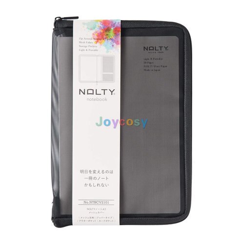 Japan Nolty Notebook Pouch A5/B6 Size Cover Met Card Pocket Pen Houder, multi-Functionele Portfolio Ritssluiting Case: A5 black