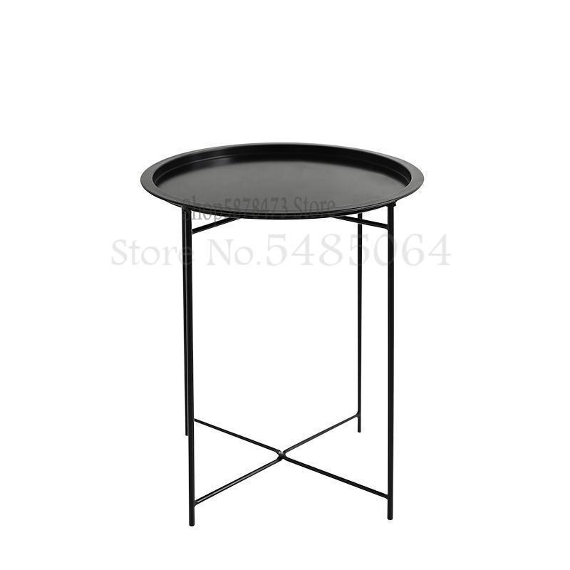 Mesa auxiliar plegable de hierro, mesa de centro pequeña de estilo nórdico, mesa de esquina multifuncional de hierro, mesita de noche, mesa de centro de flor: Sparks Fy 1