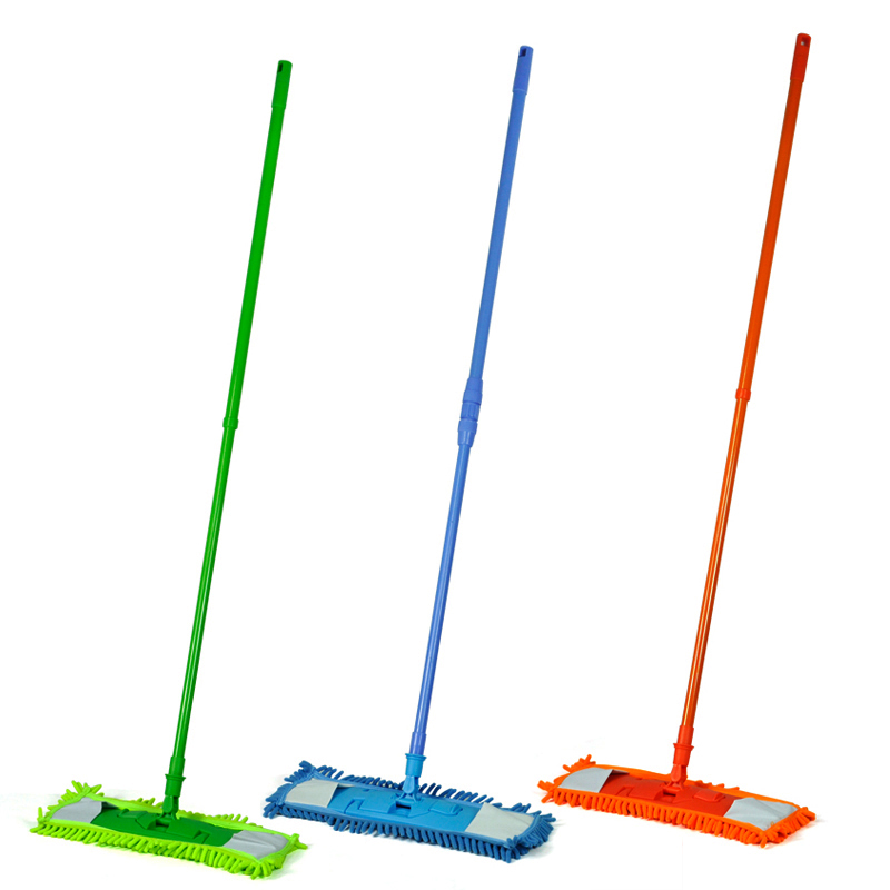 NEUE Erweiterbar minifibre Mopp Reiniger Kehrmaschine Holz Laminat Fliesen Boden Nass Trocken-Orange
