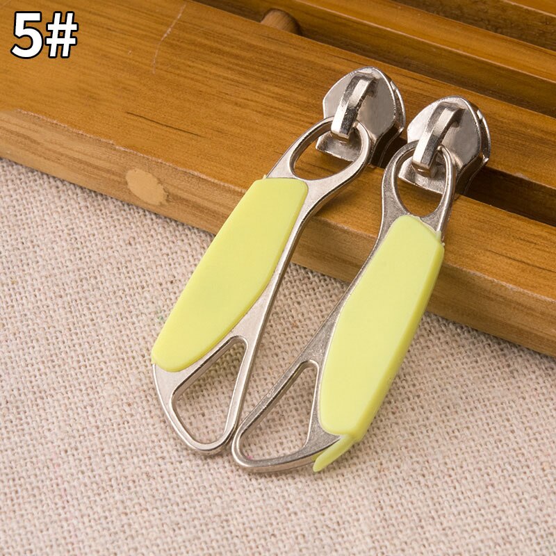 1pair 5# 8# Zipper Sliders for Nylon Zipper Luggage Bag Zipper Head Handbag Password Lock Zipper Repair Kits Accessories: No5yellow