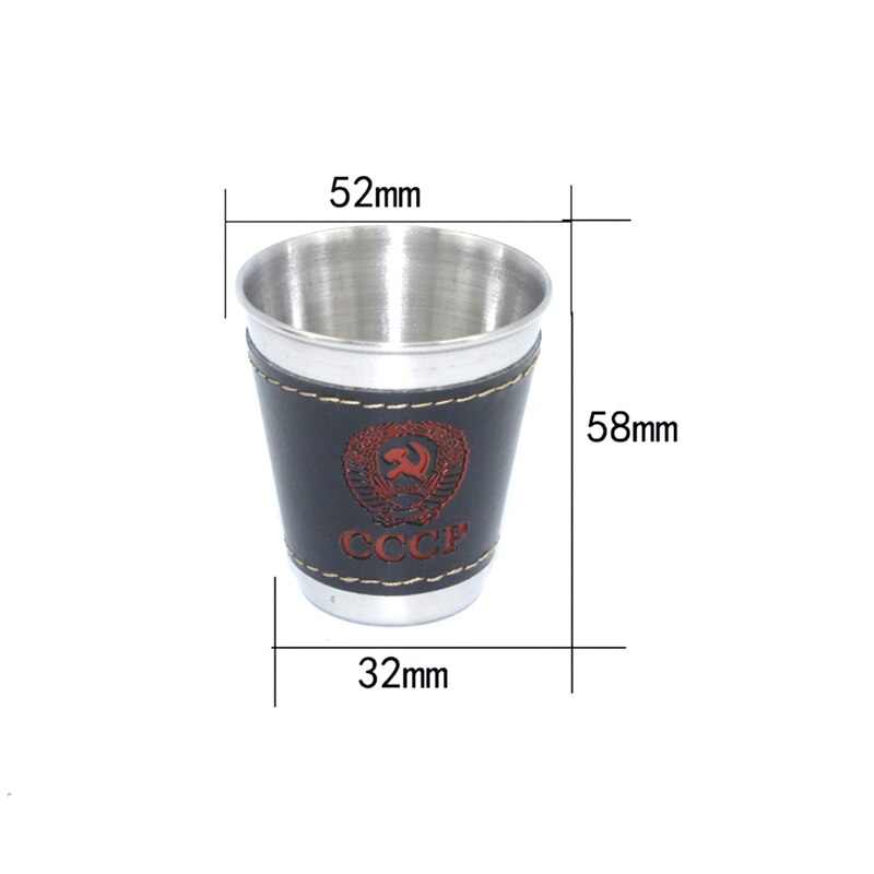 4 Stks/partij 70Ml Rvs Wijn Bier Cup Whiskey Mokken Pu Leer Outdoor Camping Servies Travel Cups Set Picknick levert