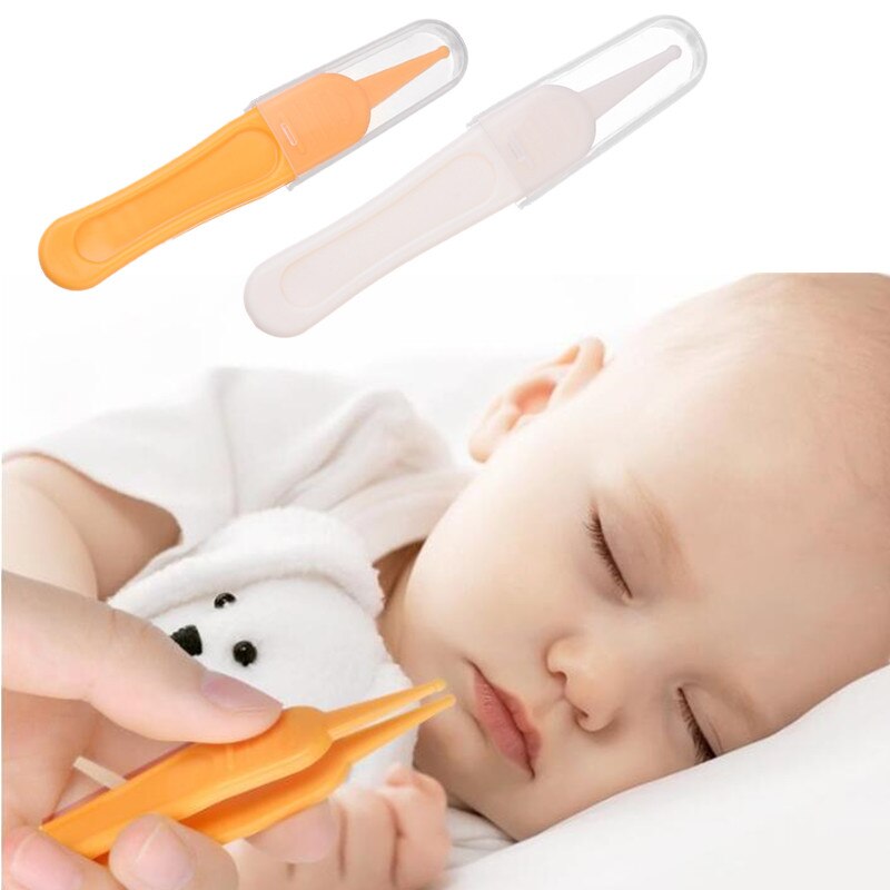 2 unids/lote pinzas de limpieza obtusa de seguridad para la limpieza del bebé moco de cera para los oídos pinzas de suciedad para el ombligo cuidado diario de enfermería para bebés