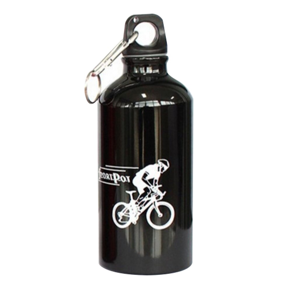 500Ml Aluminium Fles Water Buitensporten Waterkoker Draagbare Fietsen Camping Wandelen Drinkwater Fles: Black