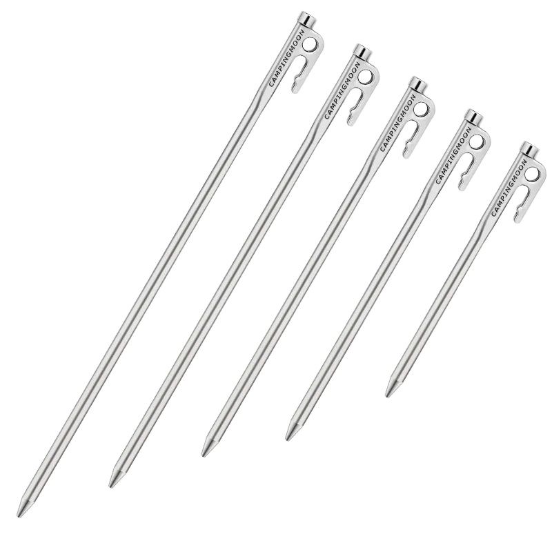 (4pcs) Steel Camping Awning Shelter Nail Campingmoon 20/25/30cm Canopy Tent Peg Hook Nail