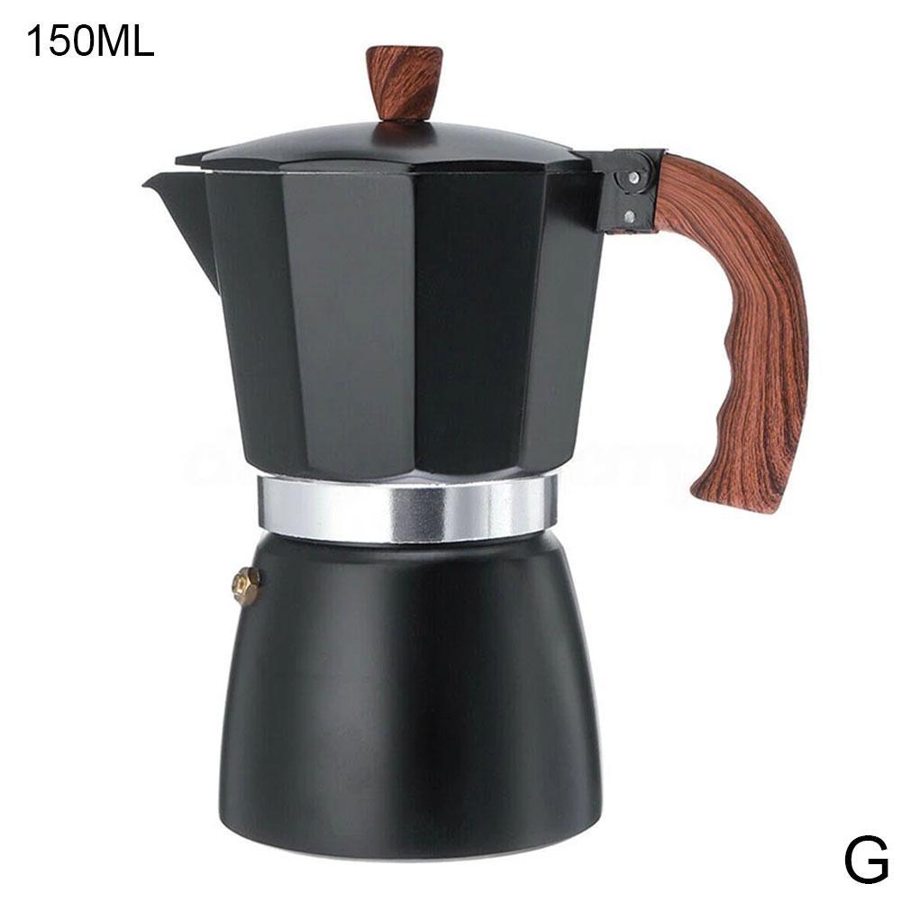 Kaffebryggare perkolator gryta spis topp italiensk stil espressoböna 150/300ml moka gryta kaffekanna: G