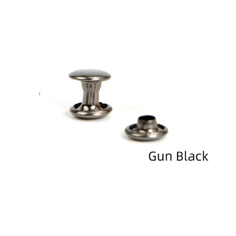 500sets Leather Rivets Mushroom Round Double Cap Rivet Tubular Metal Studs for DIY Leather Craft Purses Belt Garment Rivets: Gun Black / 5x5mm