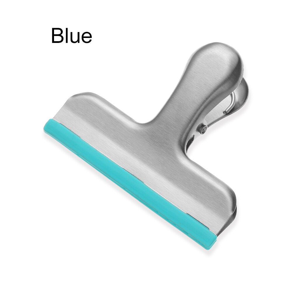 Roestvrij Staal Voedsel Opslag Clip Chip Zakken Tang Met Siliconen Strakke Seal Bag Clips Breed Duurzaam Keuken Accessoires 8Cm: Blauw