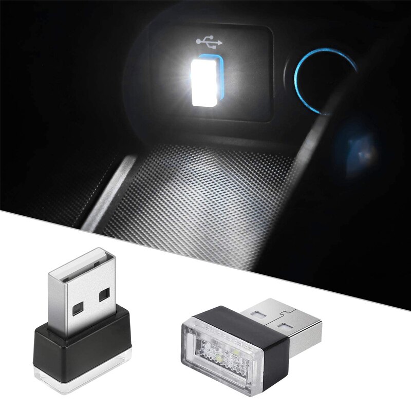 Mini USB LED Nacht Lichter Auto Innen Atmosphäbetreffend Lampe Auto Dekoration Umgebungs Beleuchtung LED Neon- Birne Auto Waren 5V weiß verrotten