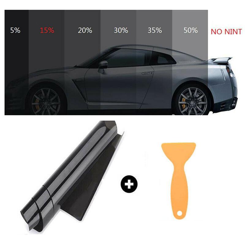 50cm*300m Car Home Glass Window Tint Tinting Film Roll With Scraper For Side Window Anti UV Film Transmittance 5% 15% 35% 50%