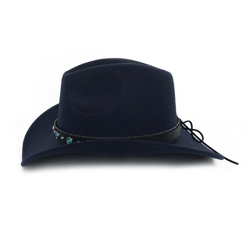 Summer Men Cowboy Hat Women Retro Vintage Turquoise Leather Strap Cowboy Cowgirl Caps Western Summer Sun Hat B87