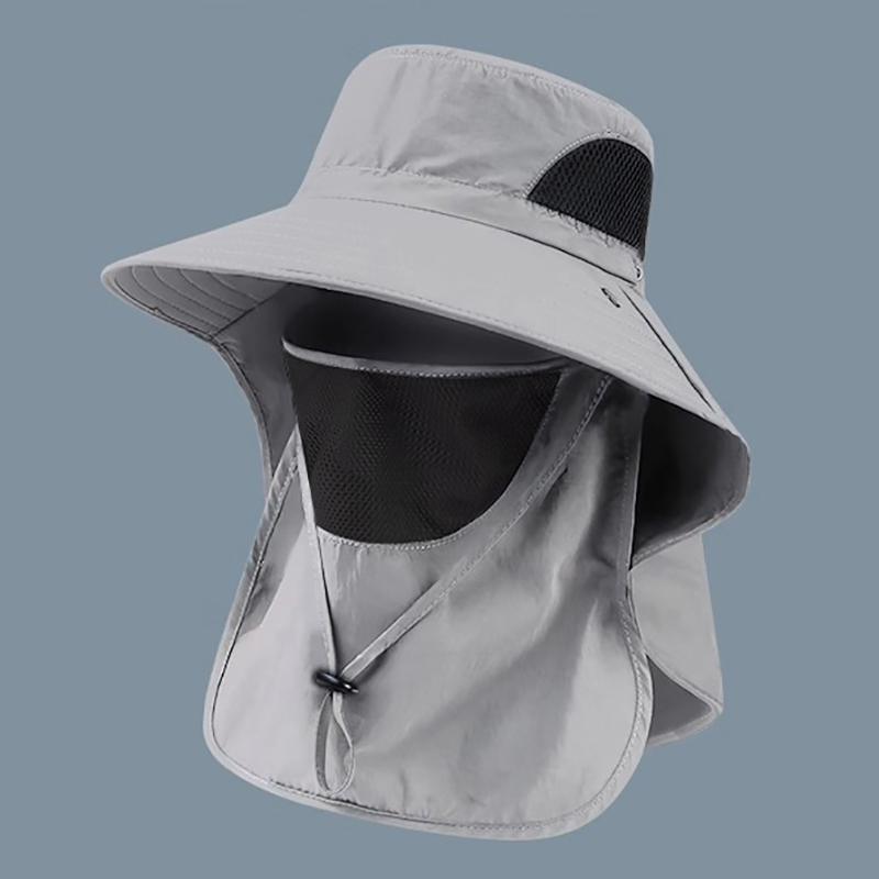 Zomerzonnehoeden met uv-bescherming, outdoor jacht- en vispet voor mannen en vrouwen, wandel- en kampeerpet met klep, bucket hat, vissershoed.: Donkergrijs