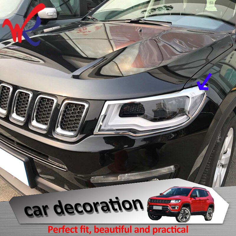 Loyalty for Jeep Compass ABS Chrome Front Light Lamp Headlight Cover Trim Decoration Car Accessories Auto Styling