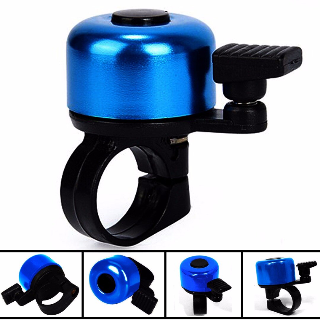 1 st aluminiumlegering mini cykelklockor cykling styre klockring barn skoter larm för cykel säkerhet varningsklocka larmhorn: Blå