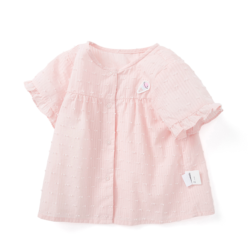 Balabala, camisa para niñas, ropa para niños, top de manga corta, novedad de verano , algodón para bebés, sección holgada y cómoda: Dream powder / 3T