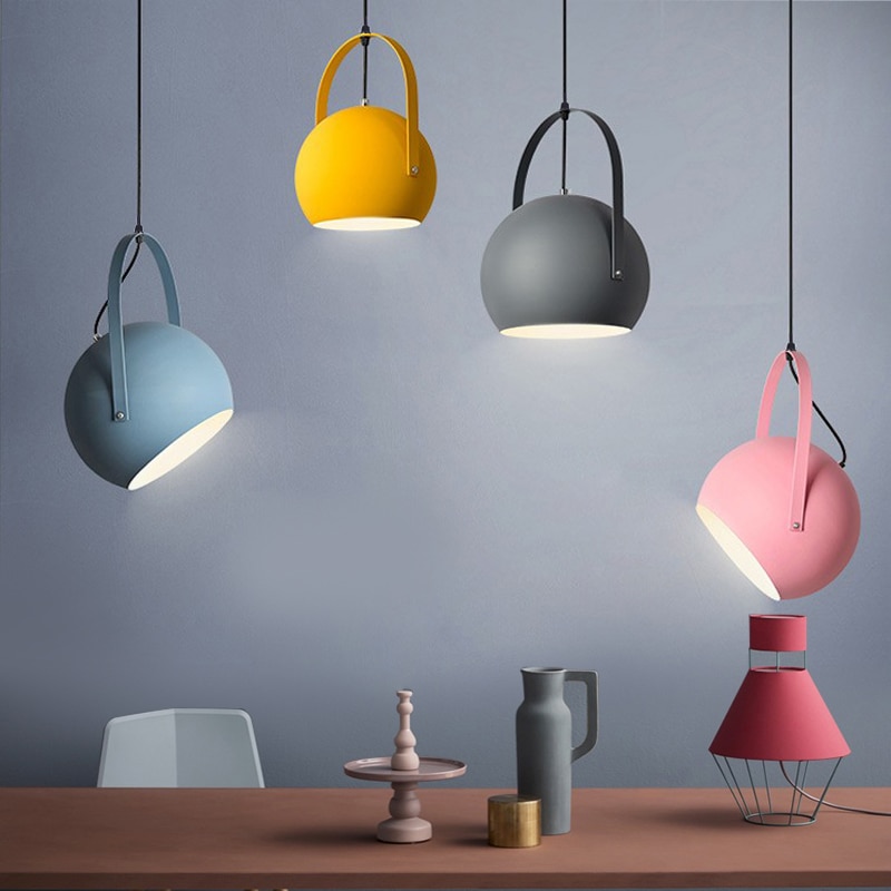 Moderne led pendellamper farverige spisestue restaurant pendellamper  e27 elektriske ledninger hjemmebelysningsarmaturer
