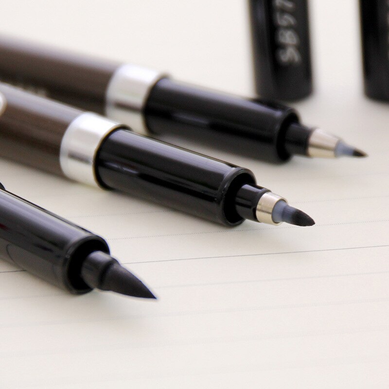 Caneta de caligrafia criativa, material japonês, escova para exercício, assinatura, palavras chinesas, aprendizagem, material escolar, 1 peça