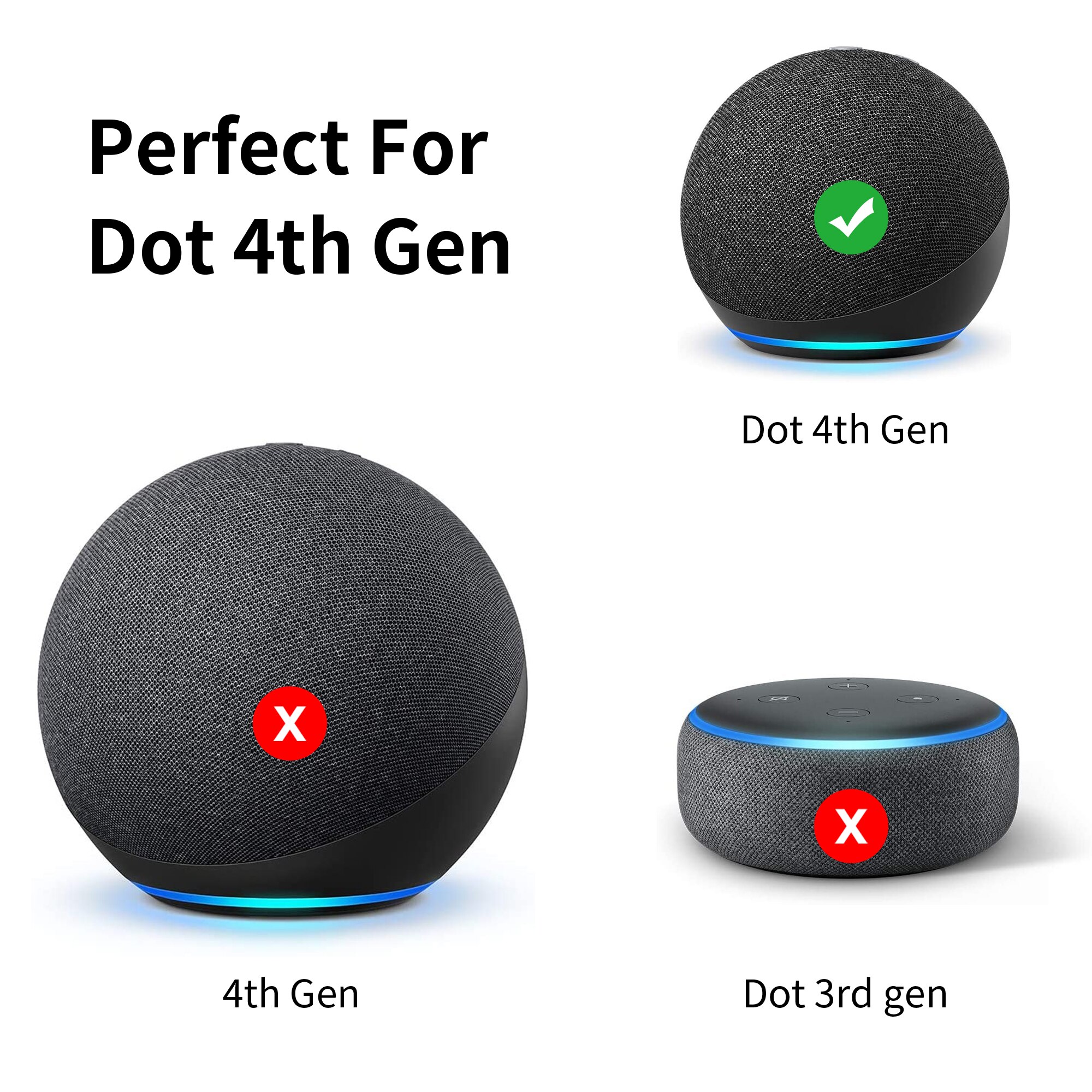 Homemont – support mural de sortie, pour Alexa Echo Dot de 4ème génération, support pour Assistants vocaux intelligents domestiques, gain de place