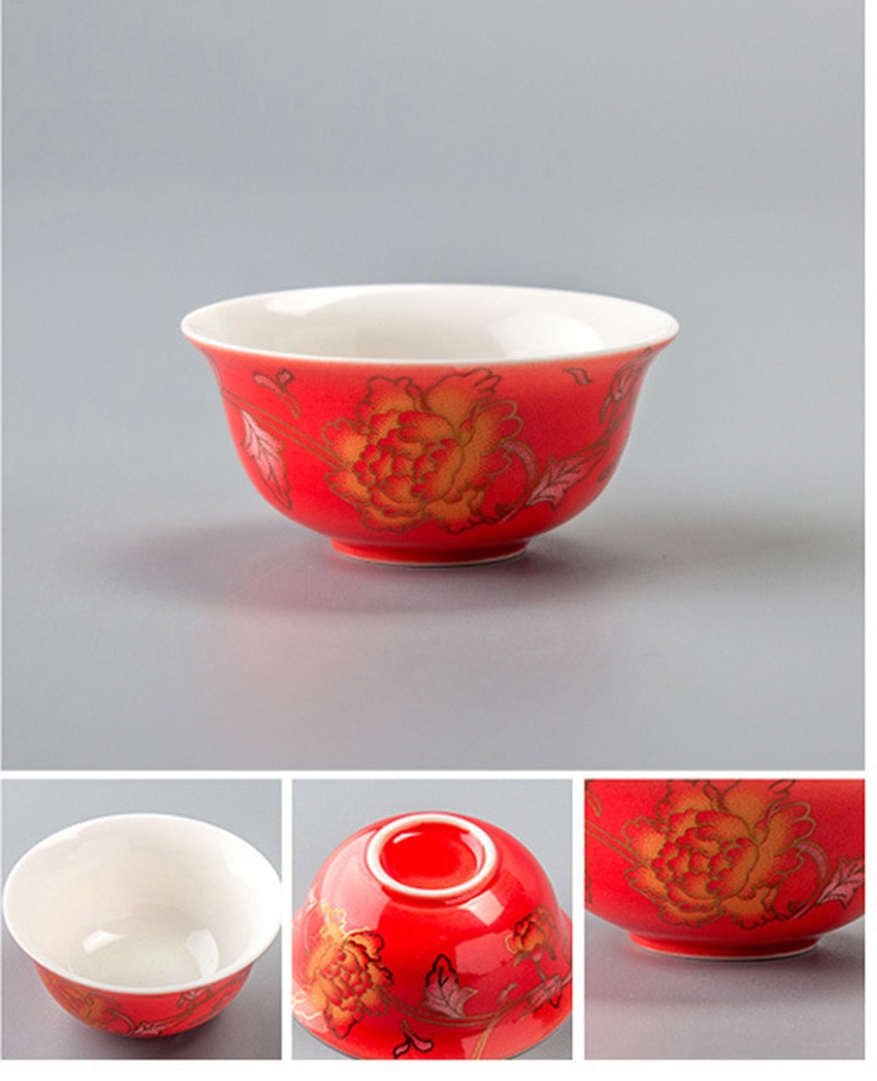 Cinese tradizionale drago D'oro tazza di tè 1pc, di ceramica tazza da tè Del Puer tazza di impostato, forno di ceramica superiore grado Porcellana: 04