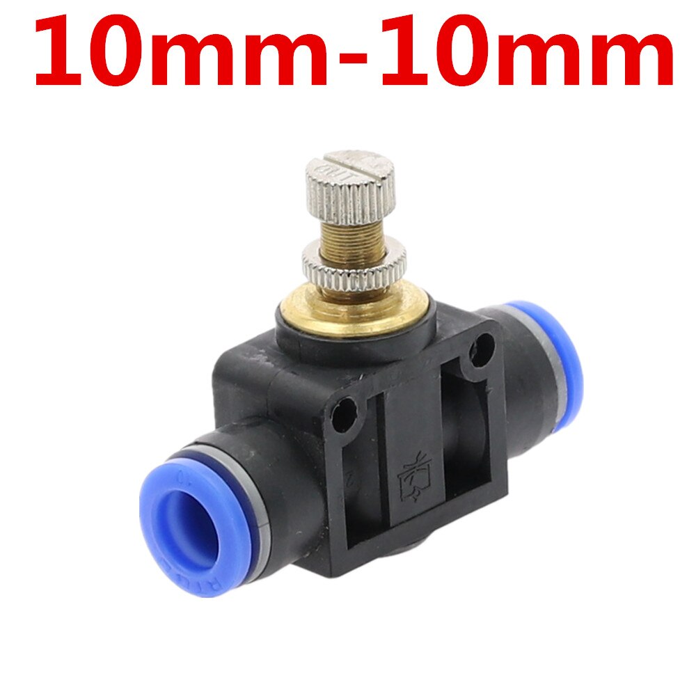 1Pcs Gasklep Sa 4Mm 6Mm 8Mm 10Mm 12Mm Tube Air Flow Speed Control kraan Valve Tube Waterslang Pneumatische Push In Fittings: 10MM