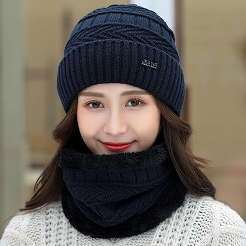Ensemble Bonnet & Écharpe De Noël - Tricoté Renne Et Cannes - Laine Douce Pour Hiver - Cadeau Festif Femme Homme