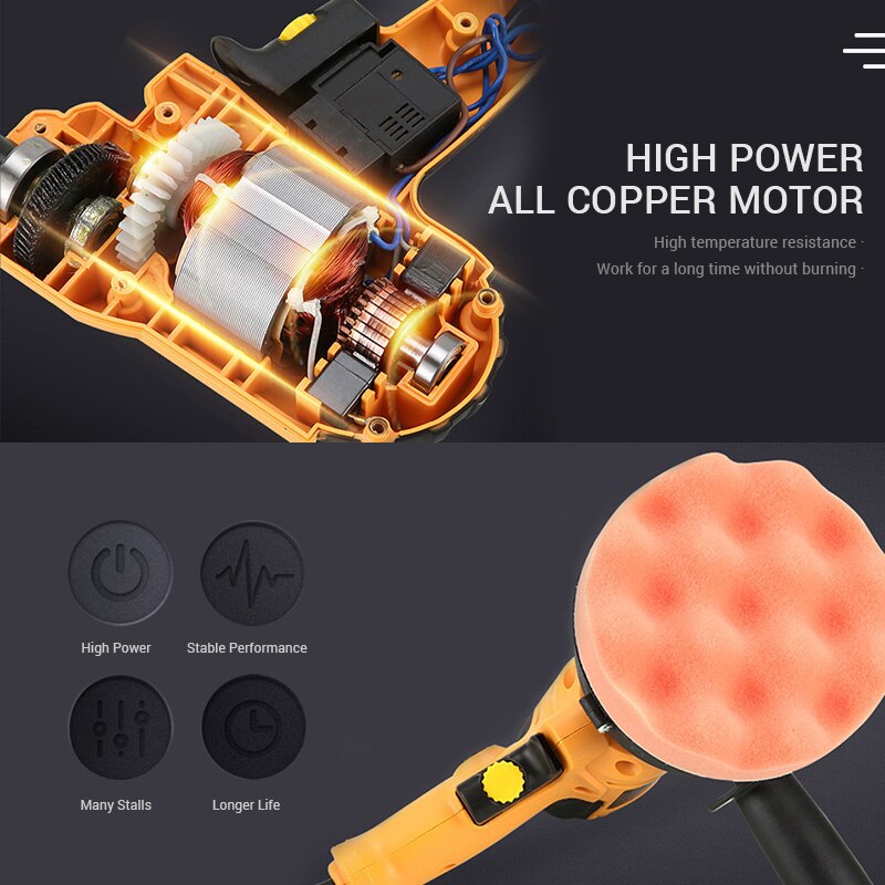 Máquina pulidora de coche de 5 pulgadas y 125mm, pulidora automática de doble acción orbital, Kit de pulido de lijadora de velocidad Variable, herramientas y máquina de encerado de coche