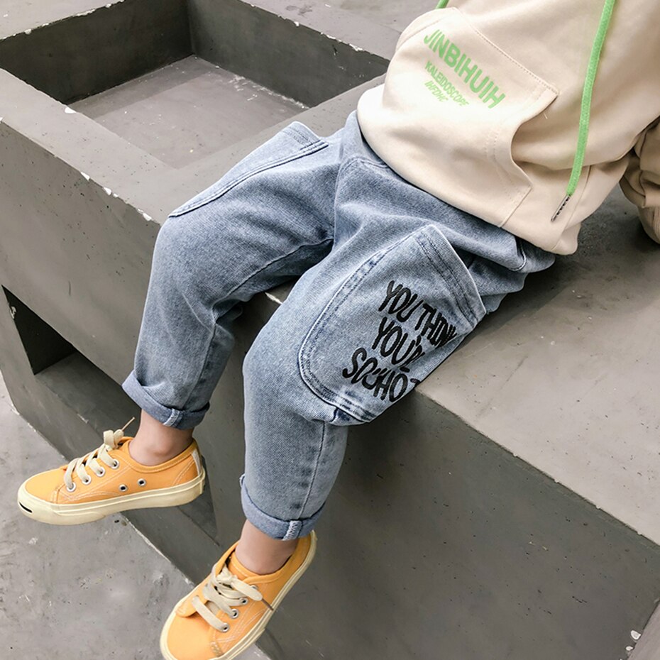 Jeans per bambina Jeans con lettere Jeans per bambini primavera autunno Jeans per bambina abiti Casual per bambina
