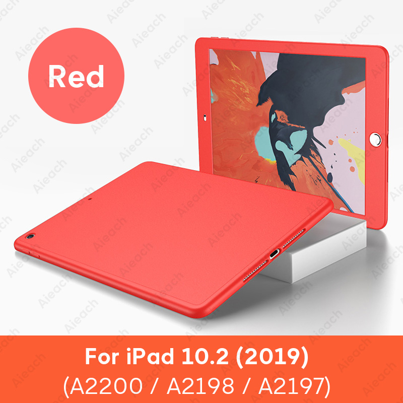 Cubierta completa 360 ° para iPad Funda con Protector de pantalla suave Funda para iPad 10,2 7th 9,7 6th generación Funda: 2019 10.2 Red