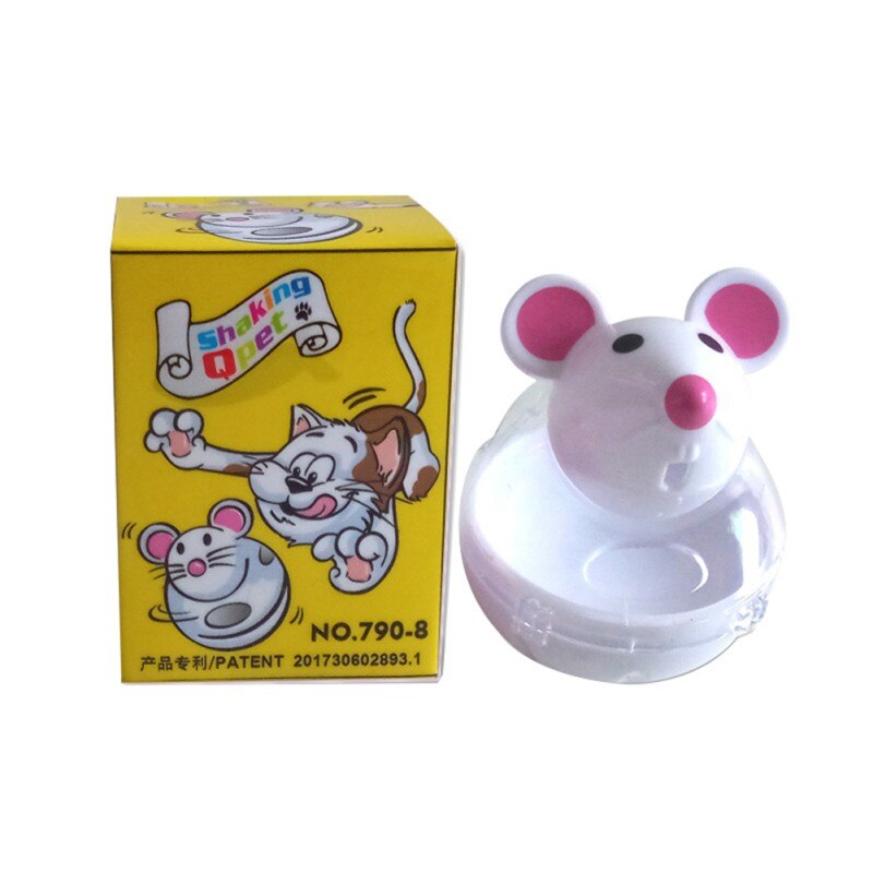 Mice Shape Pet Cat Feeder Toy Cat Funny Interactive Food Rolling Leakage Dispenser Bowl Kitten Playing Training Educational Toys